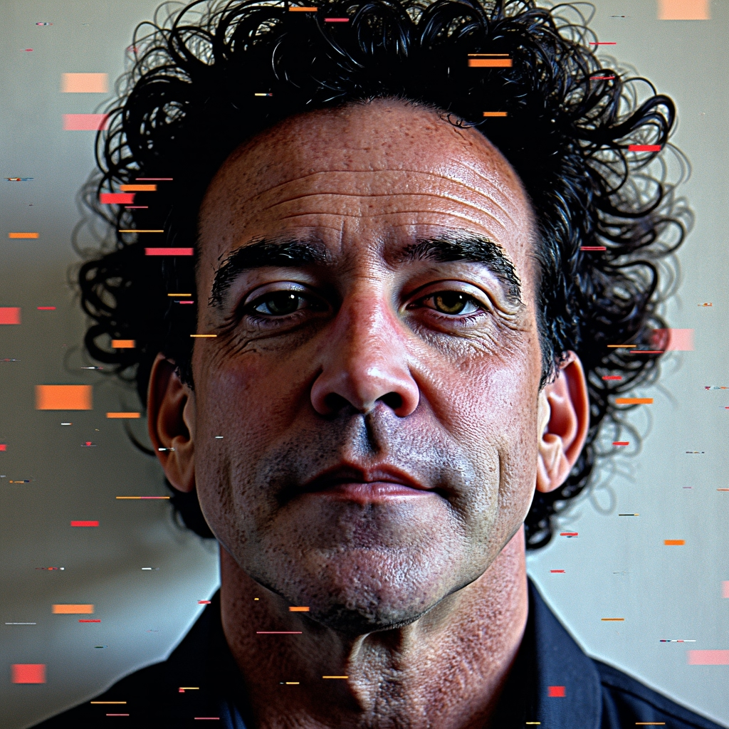 jon407 man, glitch art, digital distorti-FLUX TRAI